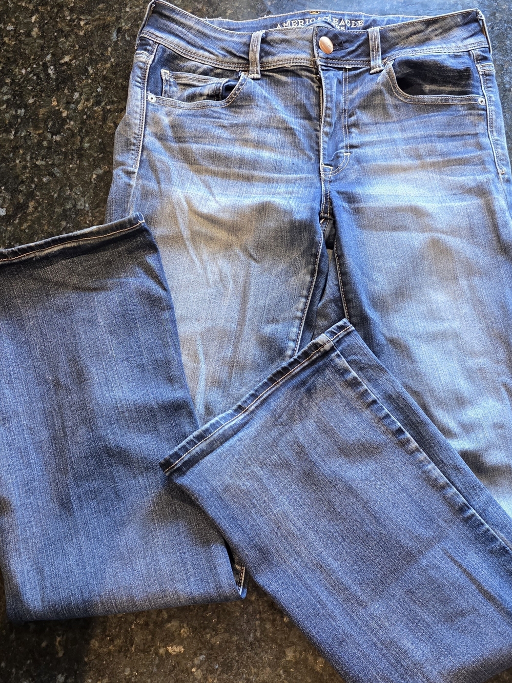 American Eagle Women's Bootcut Flare Super Stretch 12 Long Jeans - Blue - Picture 4 of 8